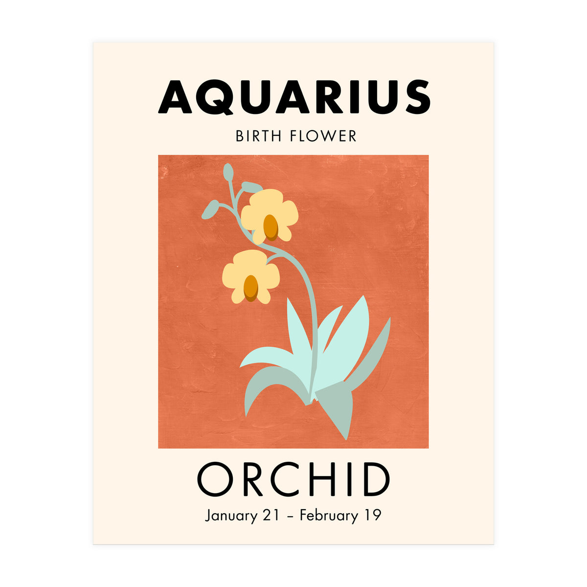 Aquarius Birth Flower Orchid (Print Only)