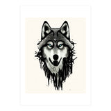 Wicked Soul, Werewolf Wolf Wild Animals Sketch, Wildlife Drawing Line Art, Wild Eclectic Dark Moon (Print Only) thumbnail