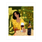 Wine is the answer.What was the question? Drinks Vacation Travel Modern Bohemian Black Woman Fashion  (Print Only) thumbnail