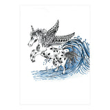 Winged Sun And Moon Unicorn Zentangle (Print Only) thumbnail