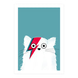 Doozal Cat Bowie White (Print Only) thumbnail
