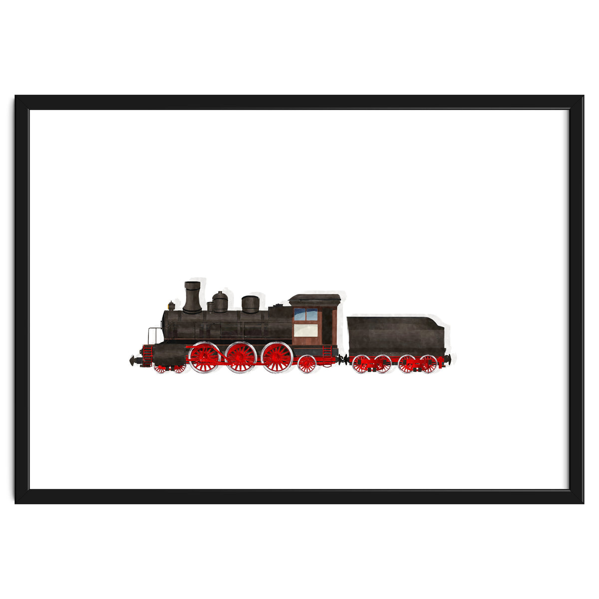Watercolor Steam Train