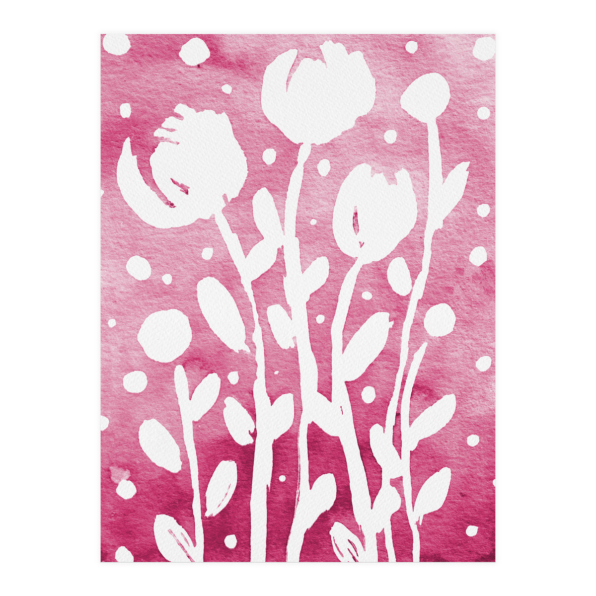 Abstract Flowers Pink (Print Only)