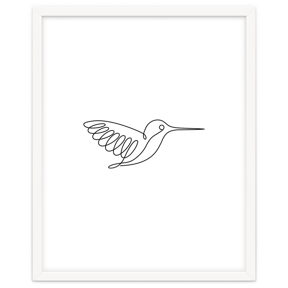 One Line Art Hummingbird