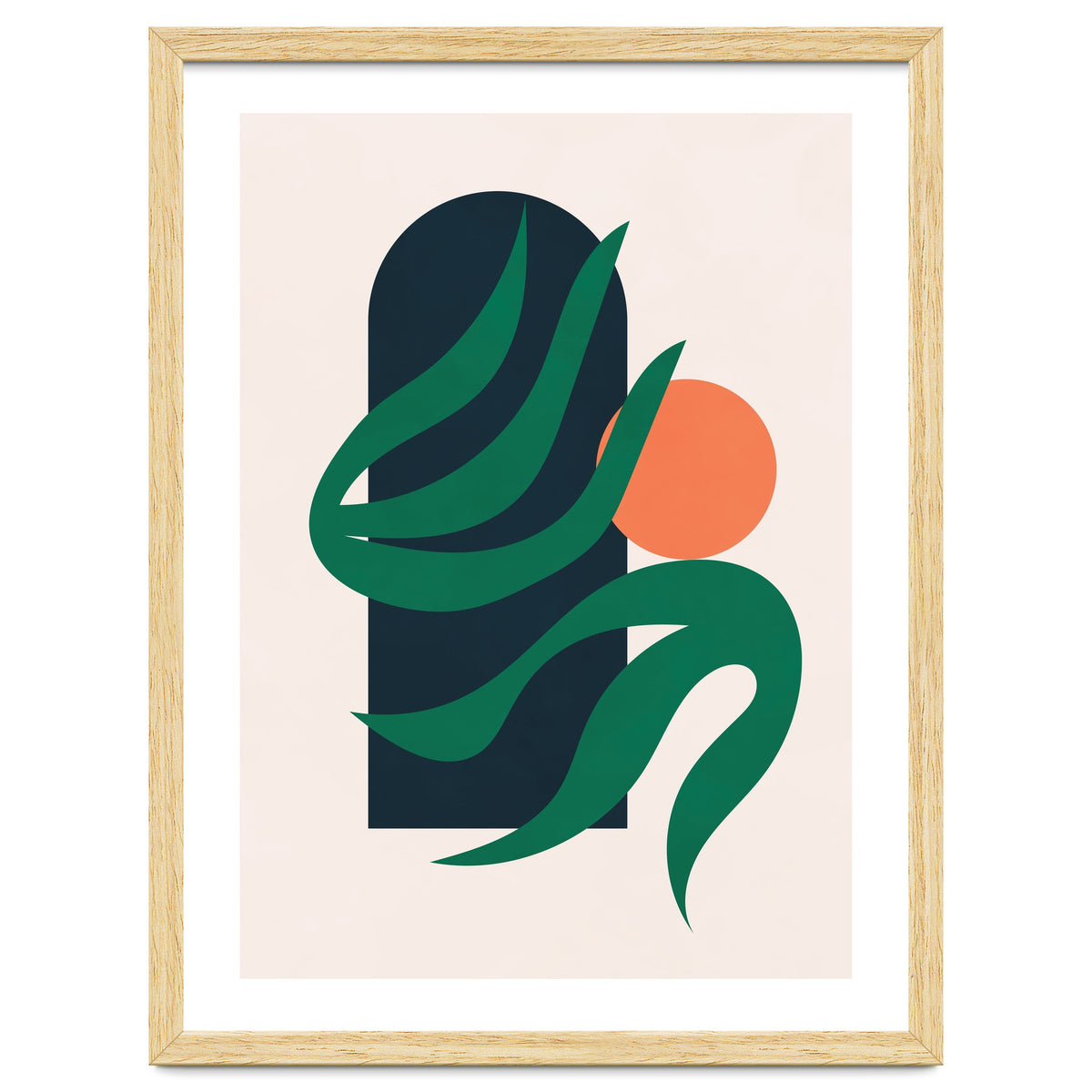 Mid Century Modern Botanical Geometric Art