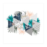 Abstract of geometric patterns with plants and marble I (Print Only) thumbnail