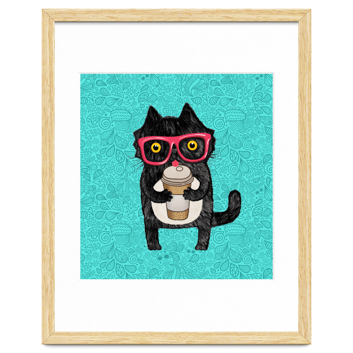 Cute Coffee cat and doodles