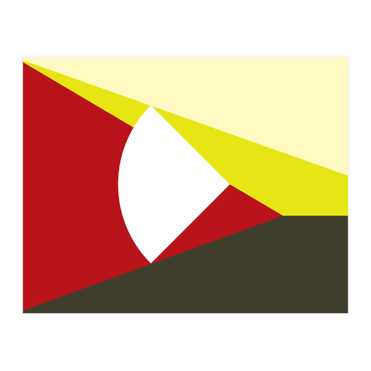 Geometric Shapes No. 13 - red, brown & yellow (Print Only)