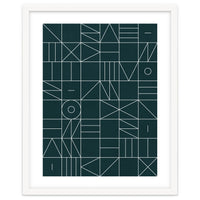 My Favorite Geometric Patterns No.8 - Green Tinted Navy Blue