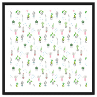Cacti and plants pattern