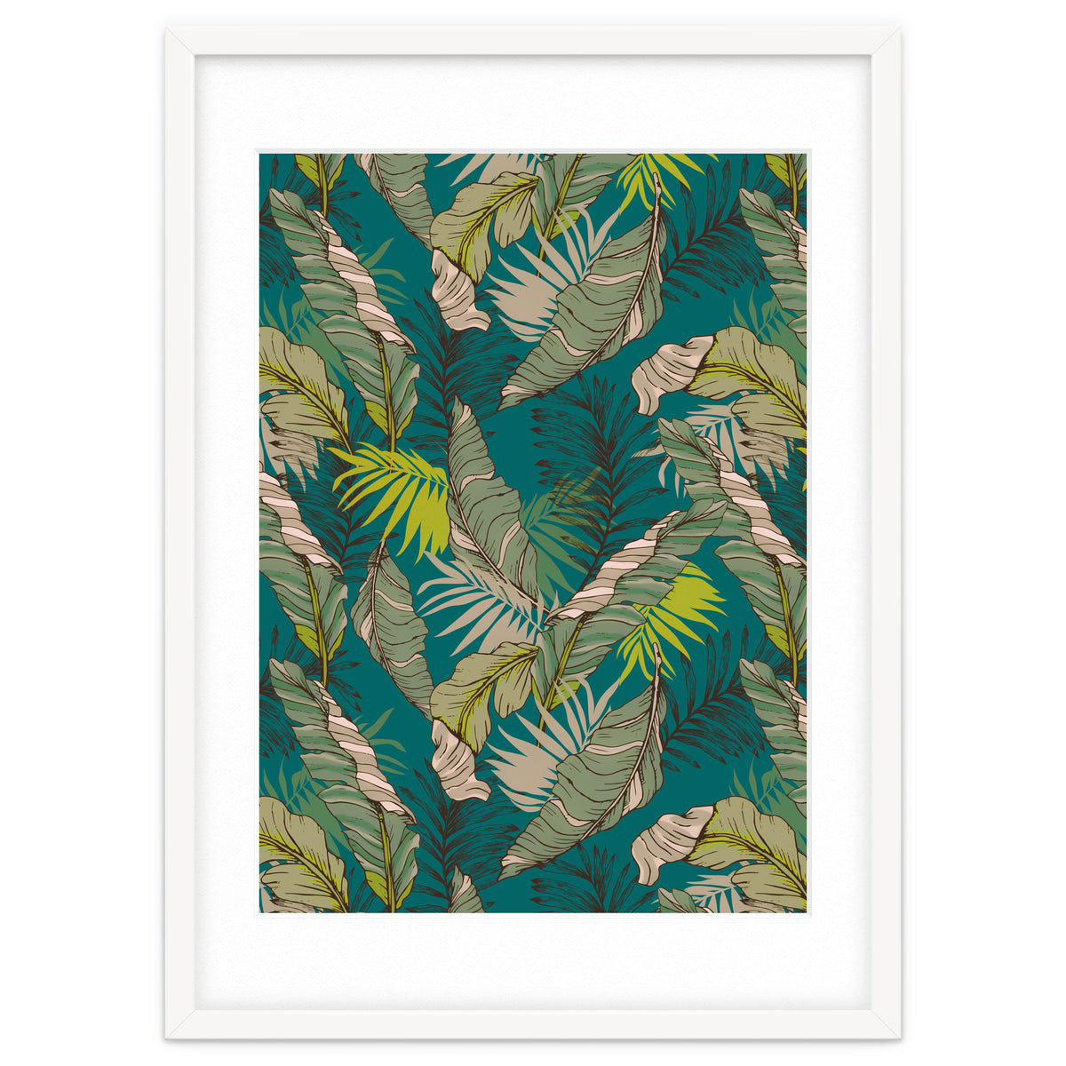 Drawing of wild tropical jungle