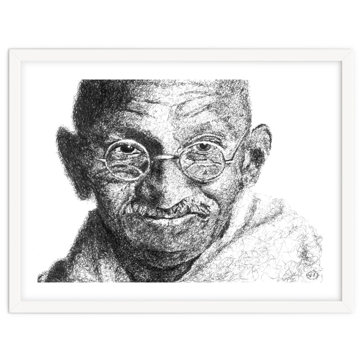 Mahatma Gandhi Scribble Style Portrait