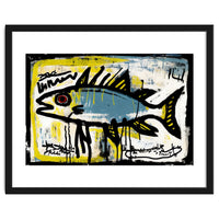 Blue Trout in Spray Painted Style Painting