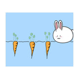 Kawaii Cute Rabbit With Carrots (Print Only) thumbnail