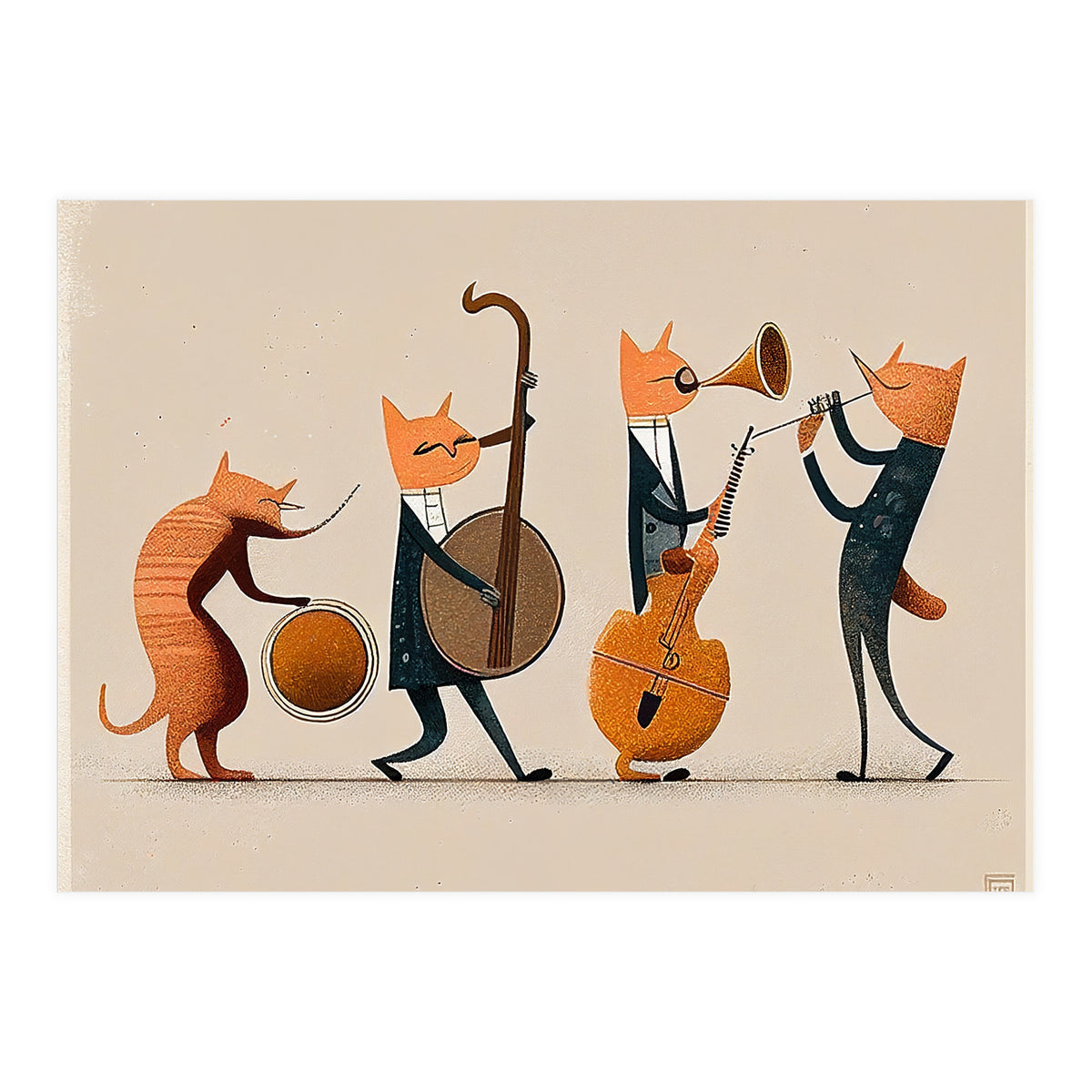 Cats Playing Jazz (Print Only)