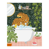 Cheetah in Tropical Bathroom (Print Only) thumbnail