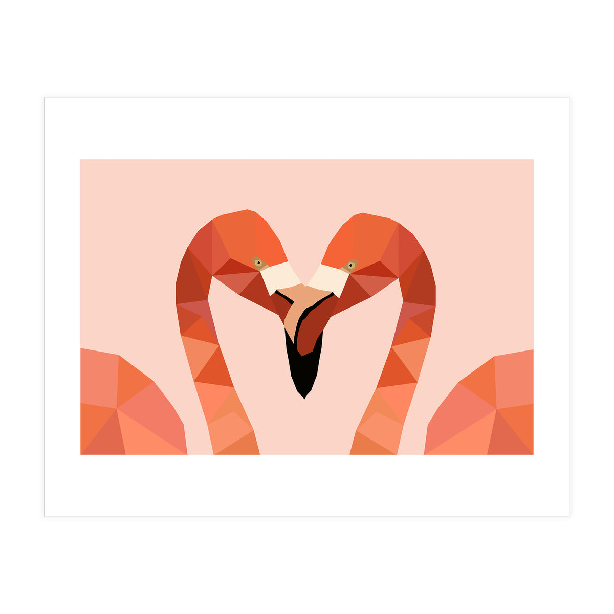 Flamingo Bird Low Poly Art  (Print Only)