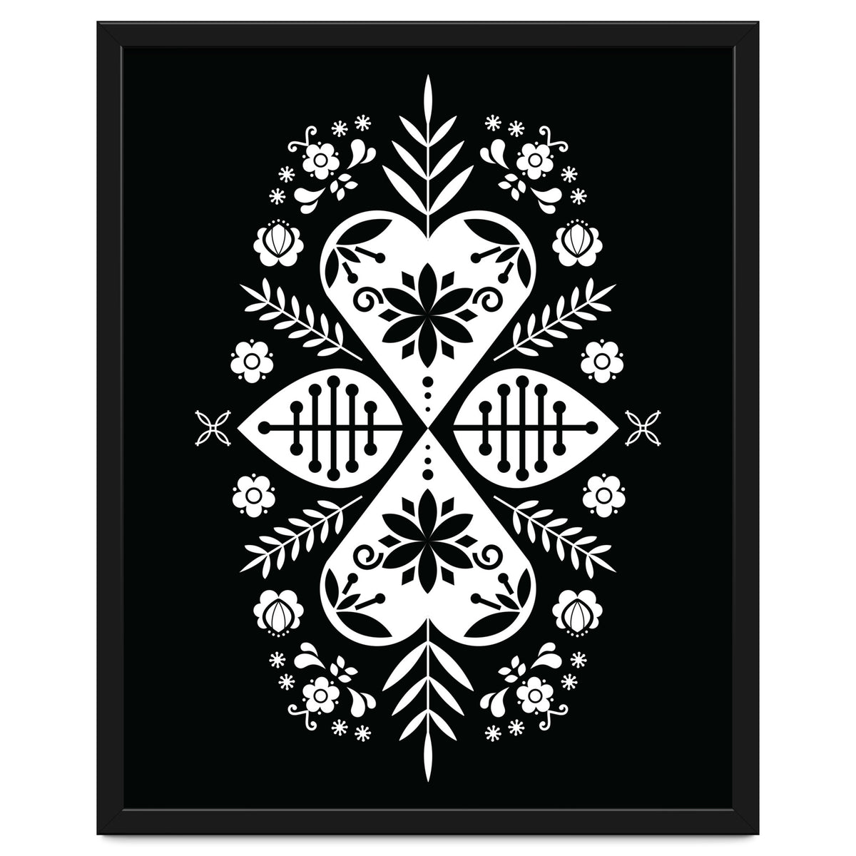 Scandinavian Folk Pattern Monochrome 01