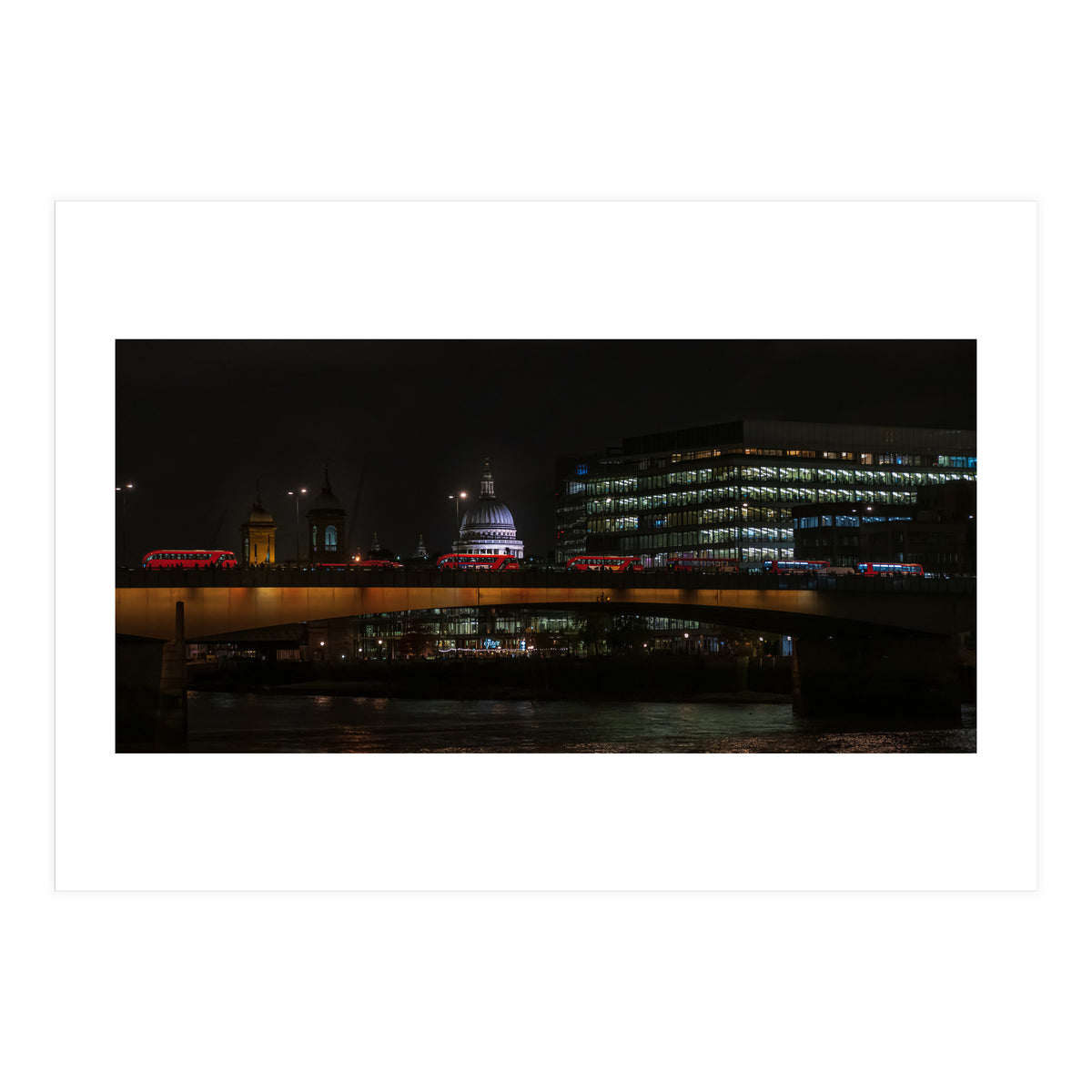St Pauls & London Bridge photoraphed from the Southbank. (Print Only)