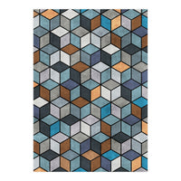 Colorful Concrete Cubes - Blue, Grey, Brown (Print Only)