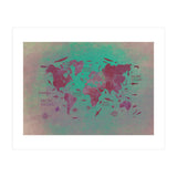 World Map text green (Print Only) thumbnail