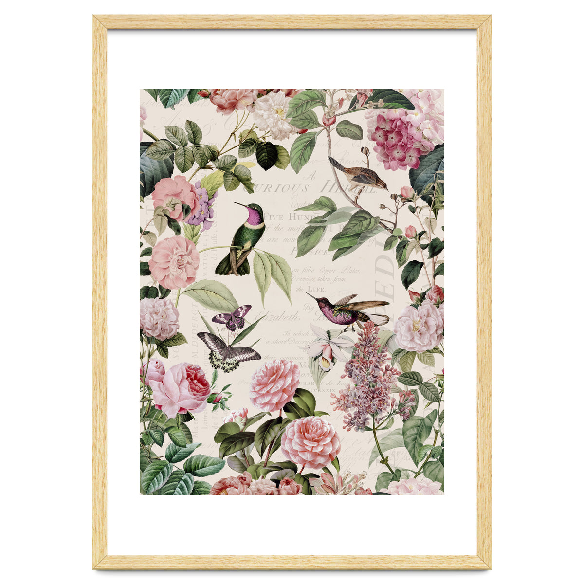 Hummingbirds And Roses