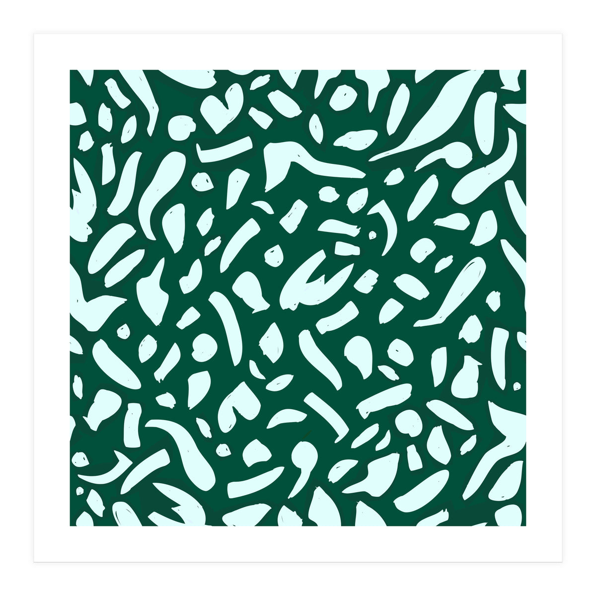 Deep Emrald | Green Terrazzo Pattern | Fun Funky Eclectic Modern Boho Painting (Print Only)