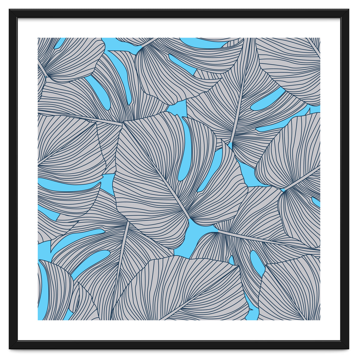 Leaves On Blue