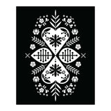 Scandinavian Folk Pattern Monochrome 01  (Print Only) thumbnail
