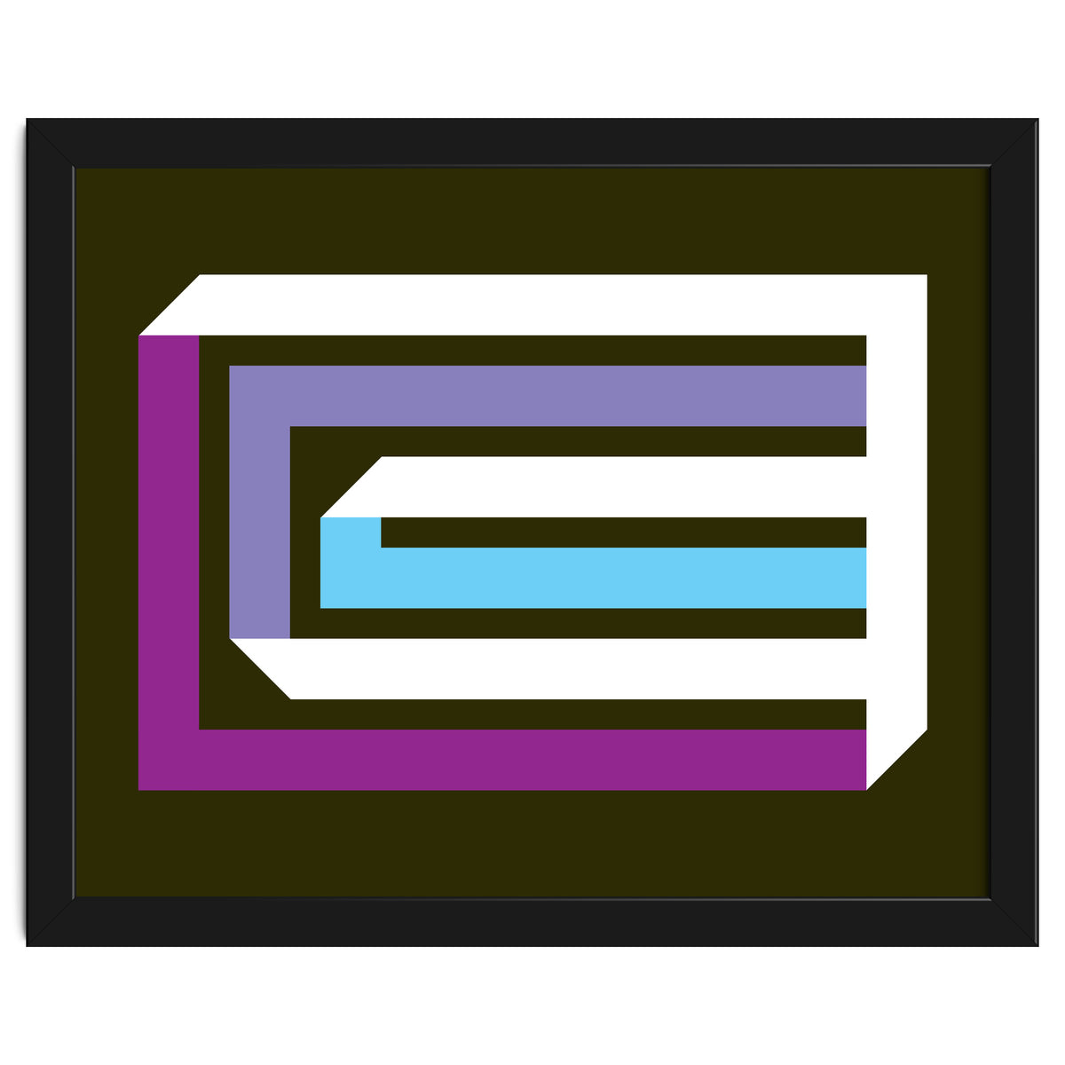 Geometric Shapes No. 35 -  brown, blue & lilac