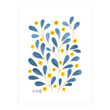 Springtime Floral | Blue and Yellow (Print Only) thumbnail