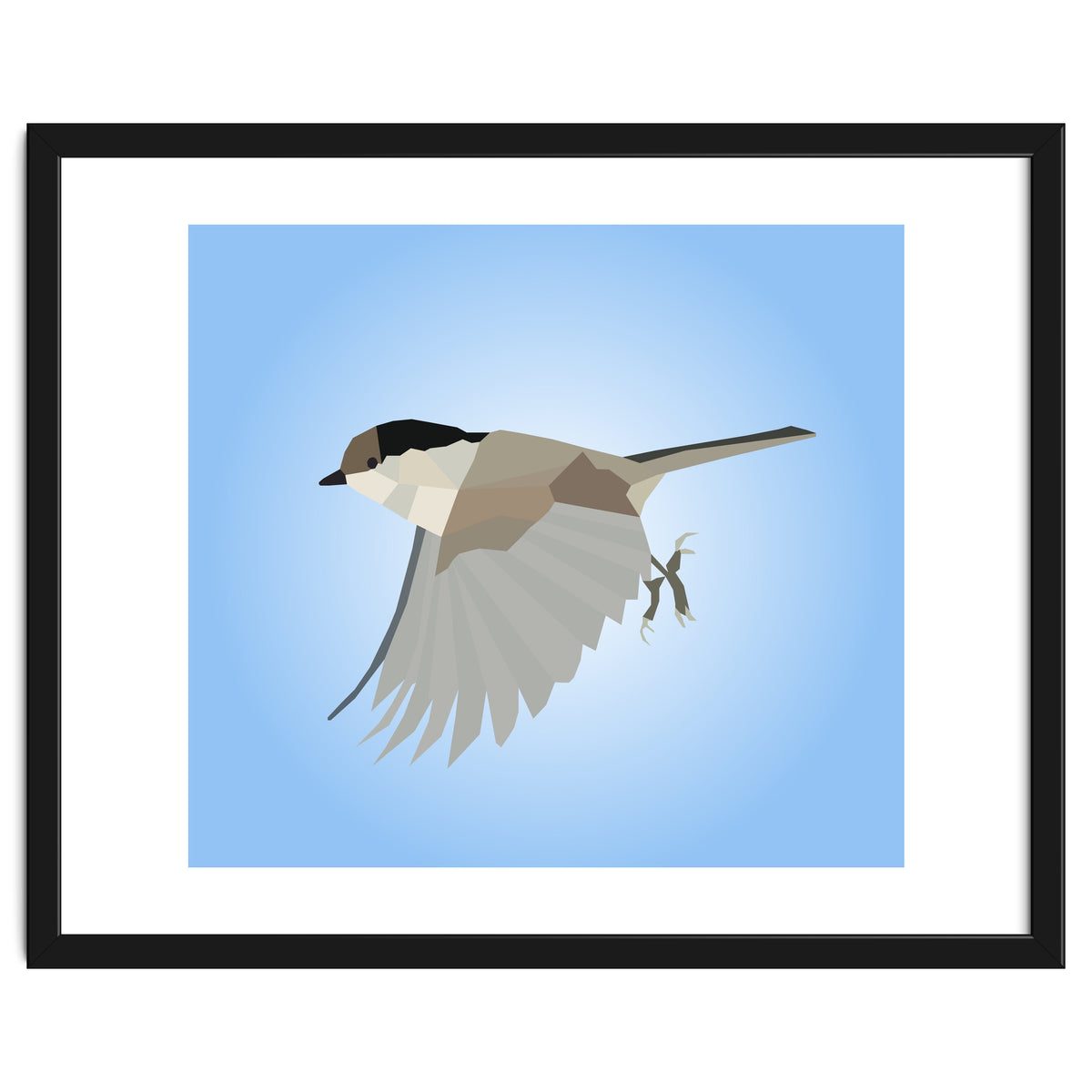 Willow Tit Bird Low Poly Art