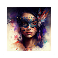 Watercolor Carnival Woman #1 (Print Only)