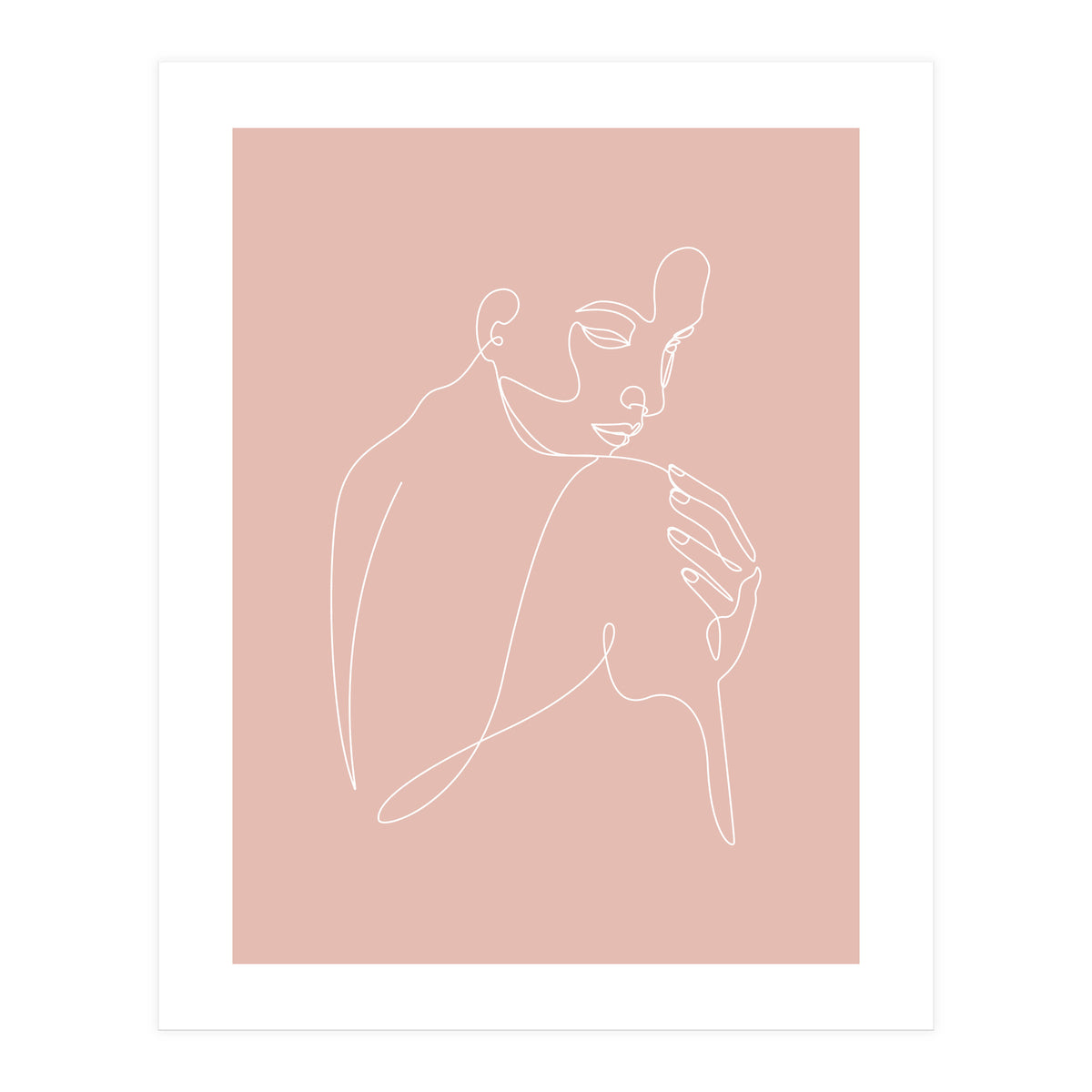 Sleep woman line pink (Print Only)