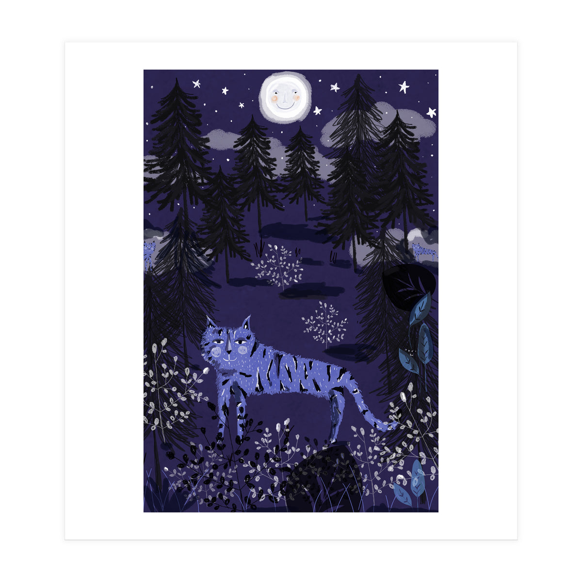 Night tigers  hide and seek (Print Only)