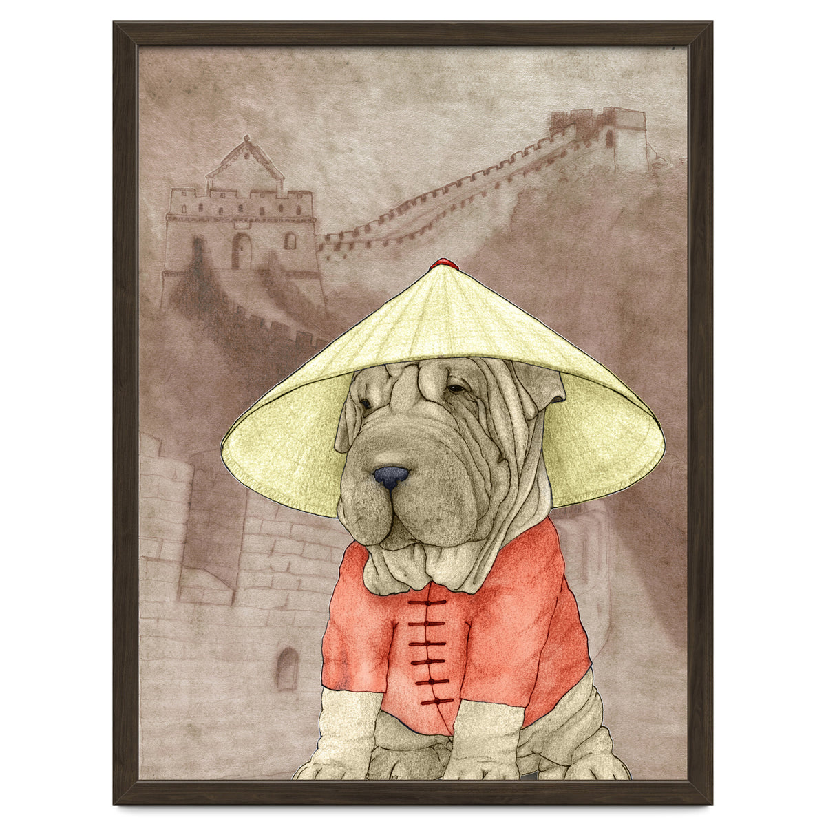 Sharpei With The Great Wall