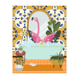 Flamingo Bathing in Moroccan Style Bathroom (Print Only) thumbnail