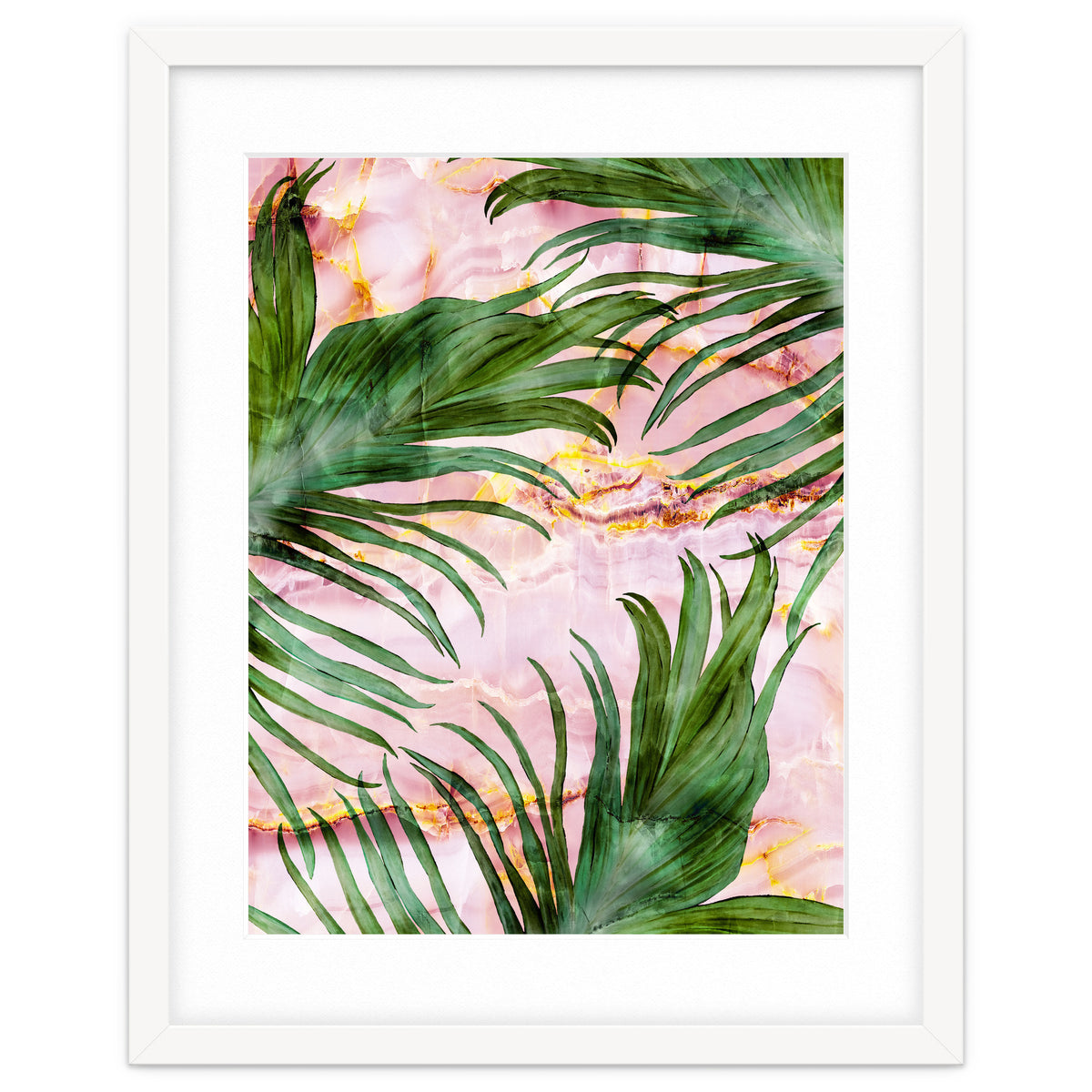 Palm leaf on marble 01