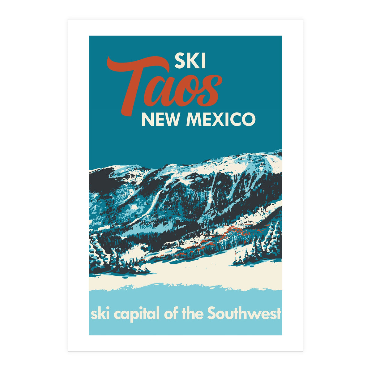 Ski Taos New Mexico vintage poster (Print Only)