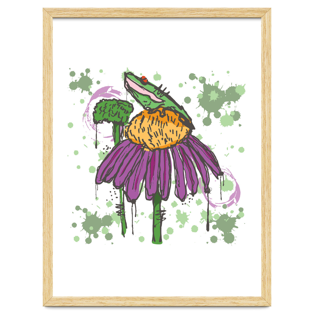 Frog On Flower sketch