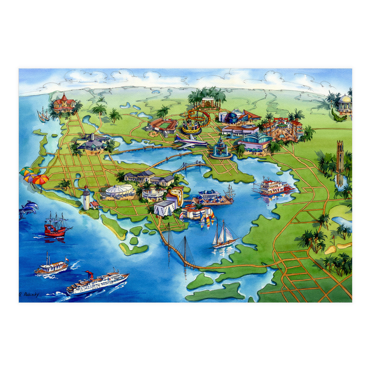 Tampa Bay Illustrated Map (Print Only)