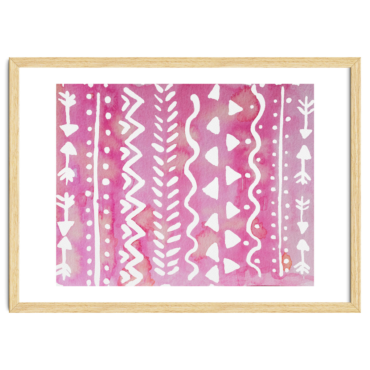 Abstract boho tribal pattern in pink