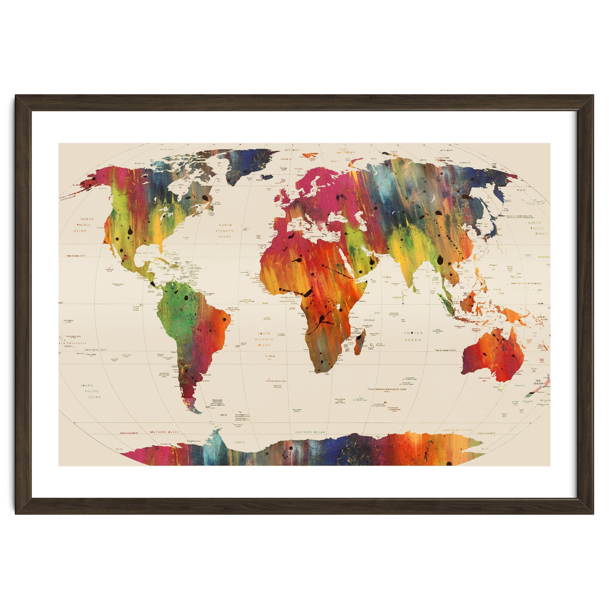 ALLOVER THE WORLD-Painted map