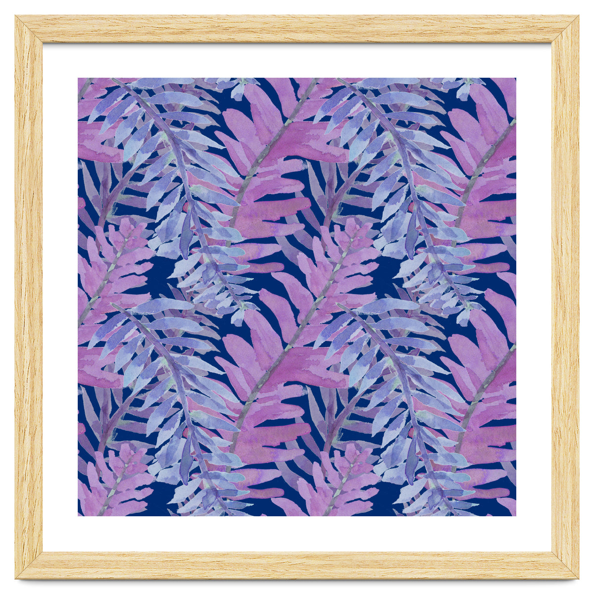 Woodland Ferns in Blue