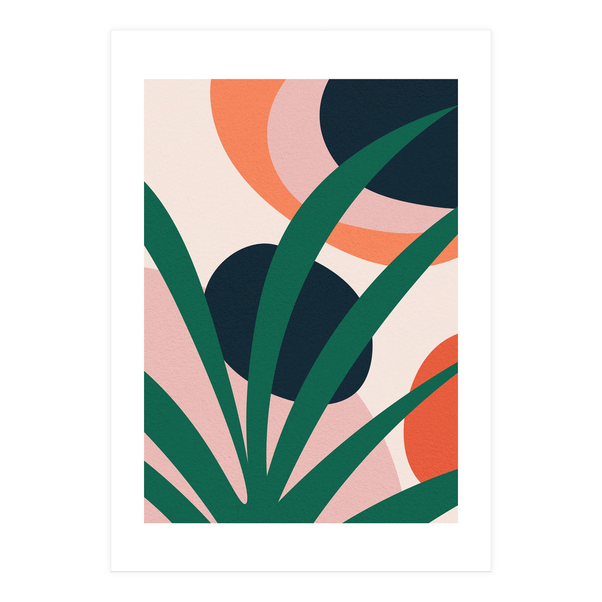 Abstract Mid Century Modern Scandinavian Leaf (Print Only)