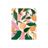 The Peach Garden , Vintage Botanical Tropical Jungle, Fruits Plants Pastel Summer Forest (Print Only) thumbnail