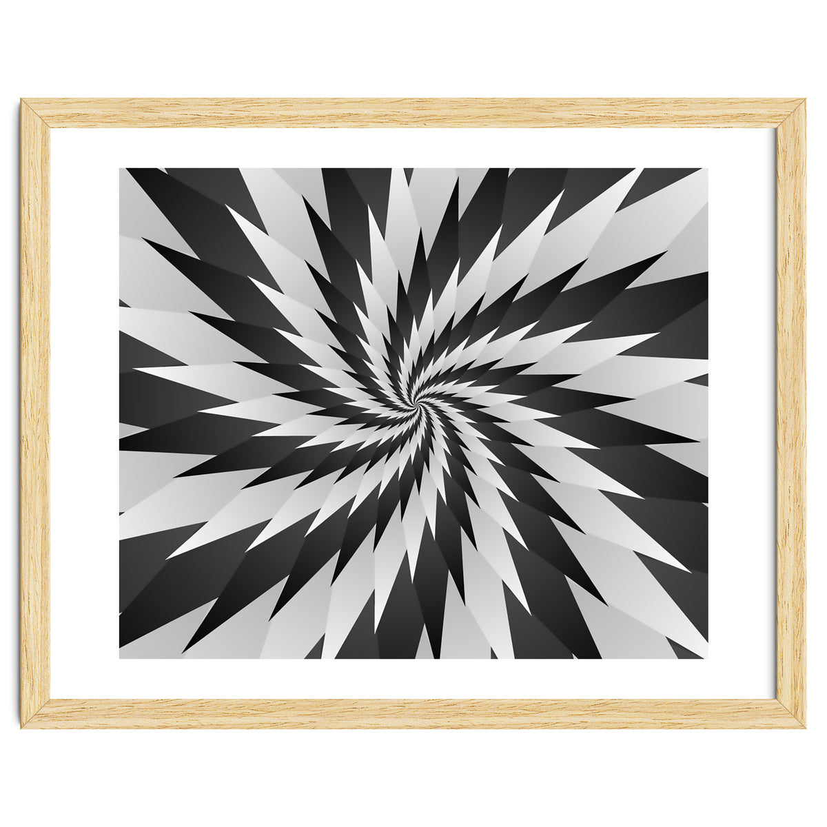 3D Abstract Swirl Monochrome Art