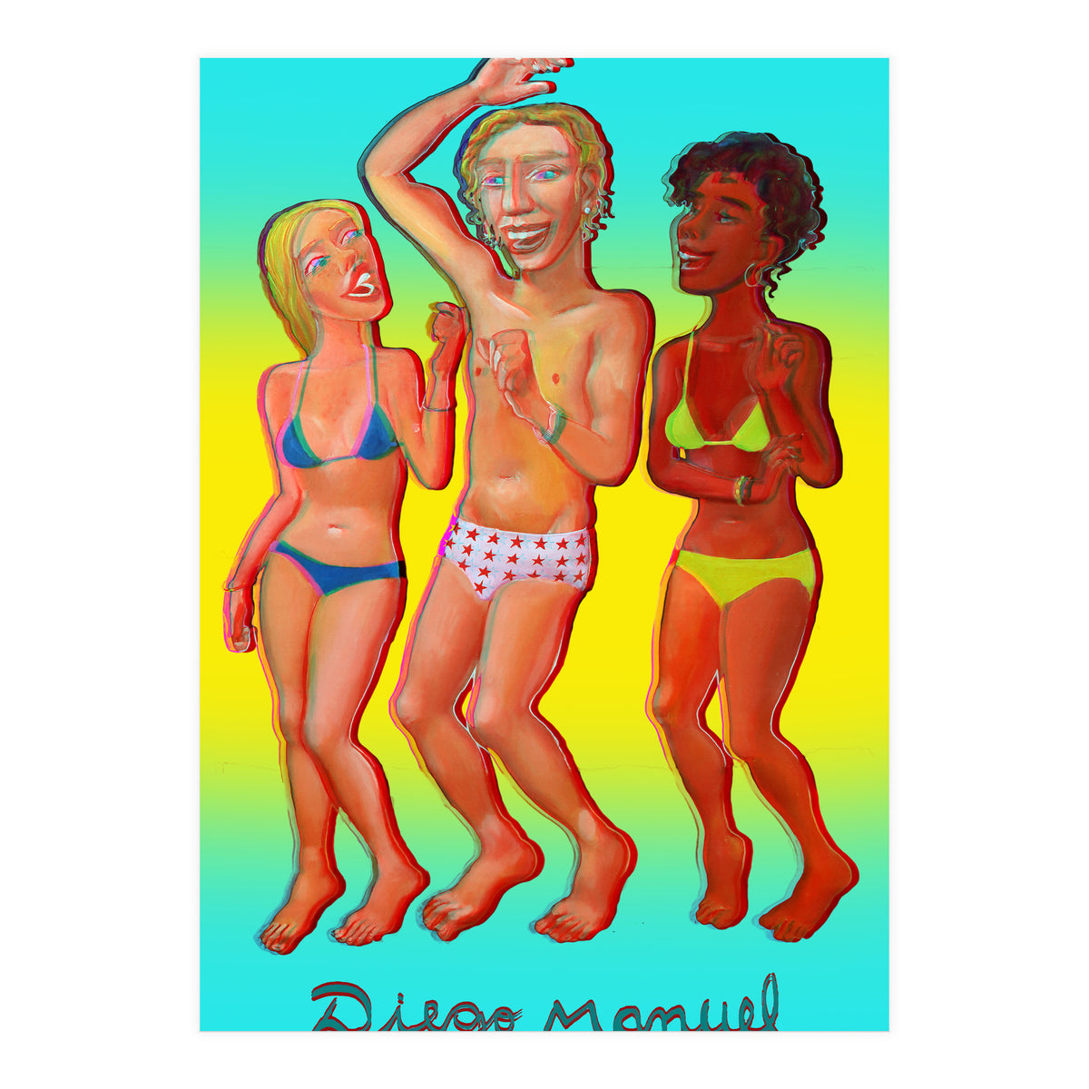 Bailando En La Playa 10 3d 2 (Print Only)