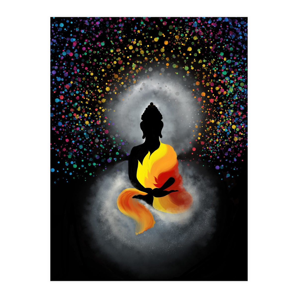 Cosmic Buddha Colourful by Poonam Shah (Print Only)