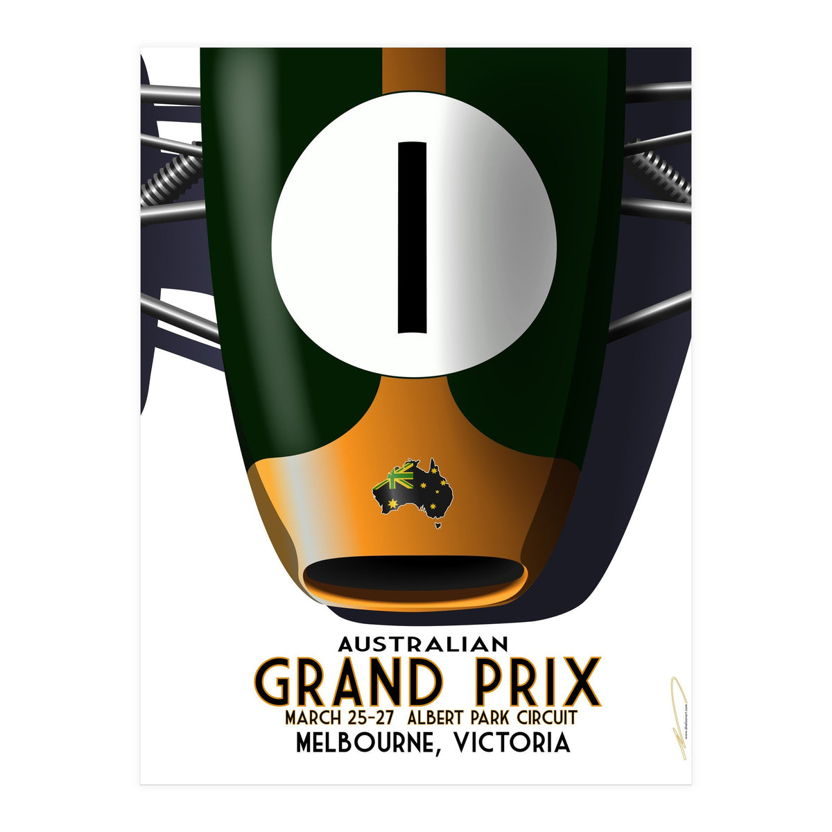 Australian Grand Prix Art Deco poster (Print Only)